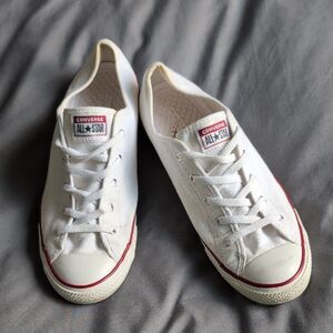 Converse White and Red Low-Top Sneakers Canvas